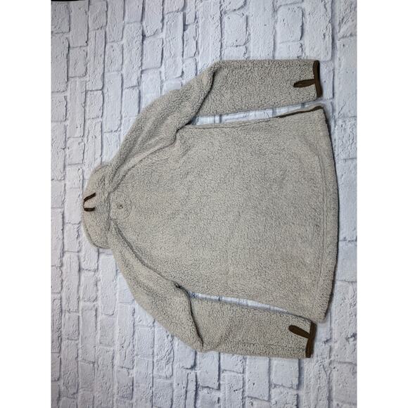 KUHL Flight Jacket Polar Fleece Fuzzy Zip Up Oatmeal beige size Large - Picture 9 of 15